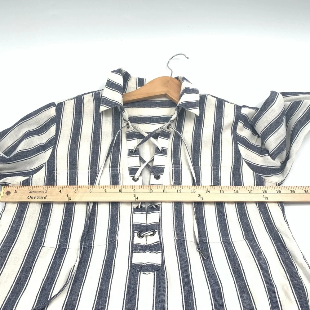 Madewell Striped Linen Blend Shirt Dress - Picture 10 of 15